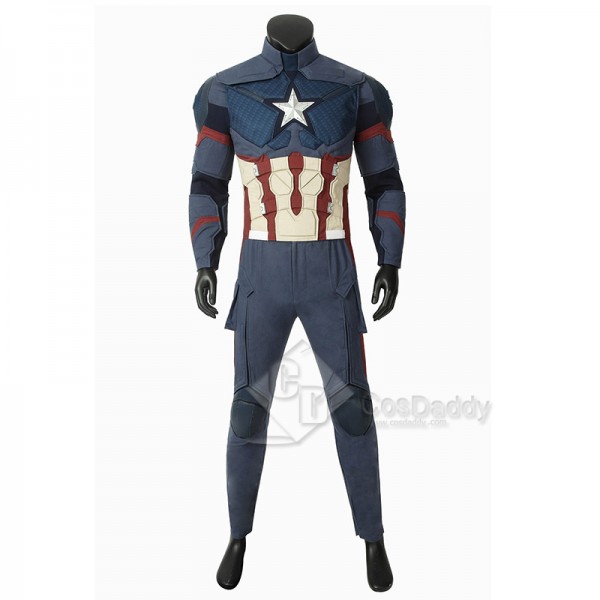 Avengers 4 Civil War Captain America Steve Rogers Cosplay Costume Superhero Battle Suit