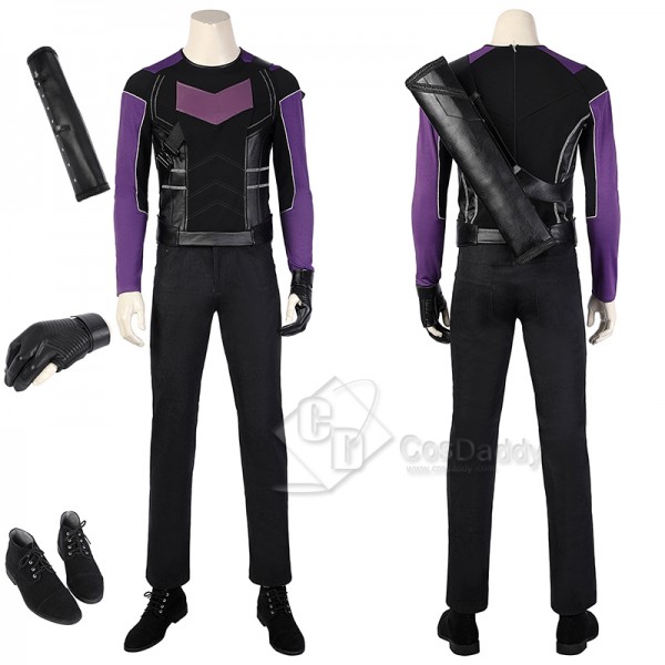 Hawkeye Season 1 Clint Barton Cosplay Costume Purple Battle Suit With Shoes