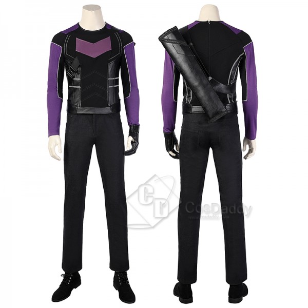 Hawkeye Season 1 Clint Barton Cosplay Costume Purple Battle Suit With Shoes