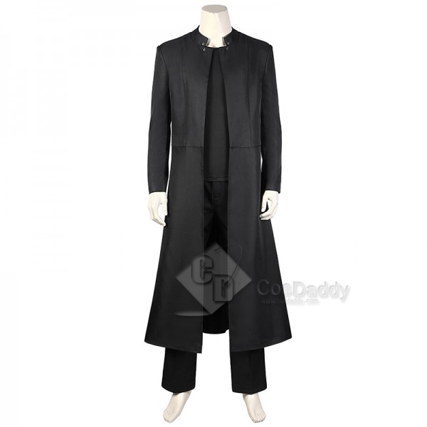 The Matrix 4 Resurrections Neo Cospaly Costume Keanu Reeves Black Coat Full Set