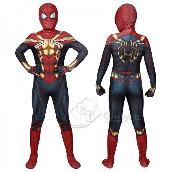 Spider-Man 3 No Way Home Peter Parker Cosplay Costume Gold Jumpsuit For Adults Kids