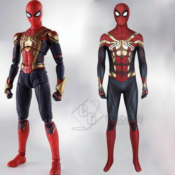 Spider-Man 3 No Way Home Peter Parker Cosplay Costume Gold Jumpsuit For Adults Kids