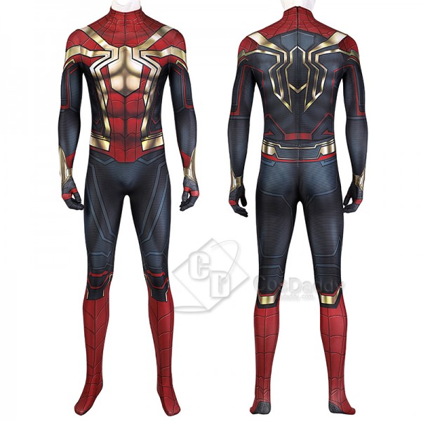 Spider-Man 3 No Way Home Peter Parker Cosplay Costume Gold Jumpsuit For Adults Kids