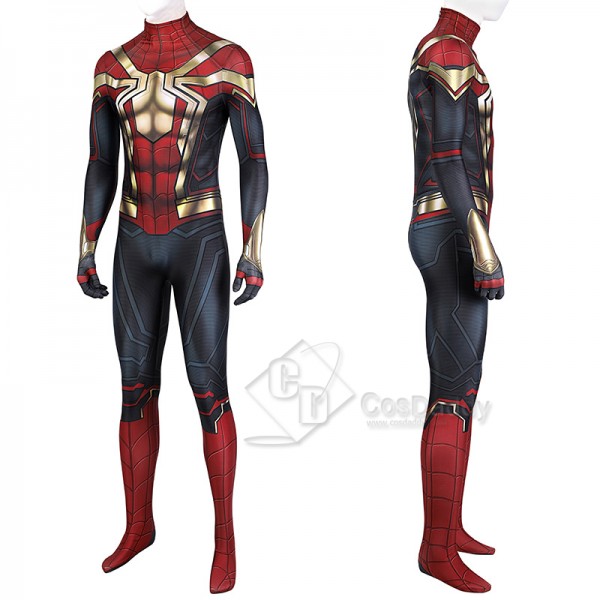 Spider-Man 3 No Way Home Peter Parker Cosplay Costume Gold Jumpsuit For Adults Kids