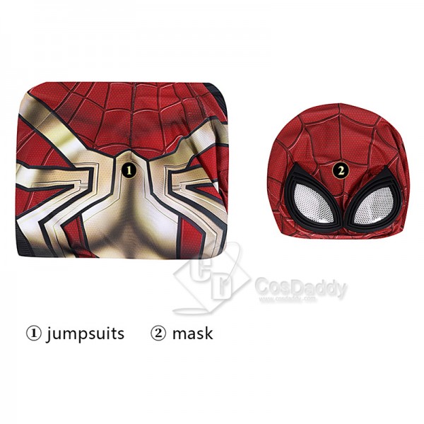 Spider-Man 3 No Way Home Peter Parker Cosplay Costume Gold Jumpsuit For Adults Kids