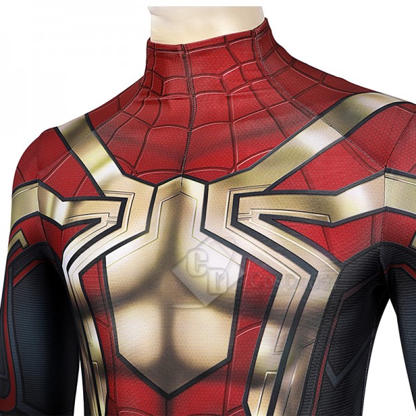 Spider-Man 3 No Way Home Peter Parker Cosplay Costume Gold Jumpsuit For Adults Kids