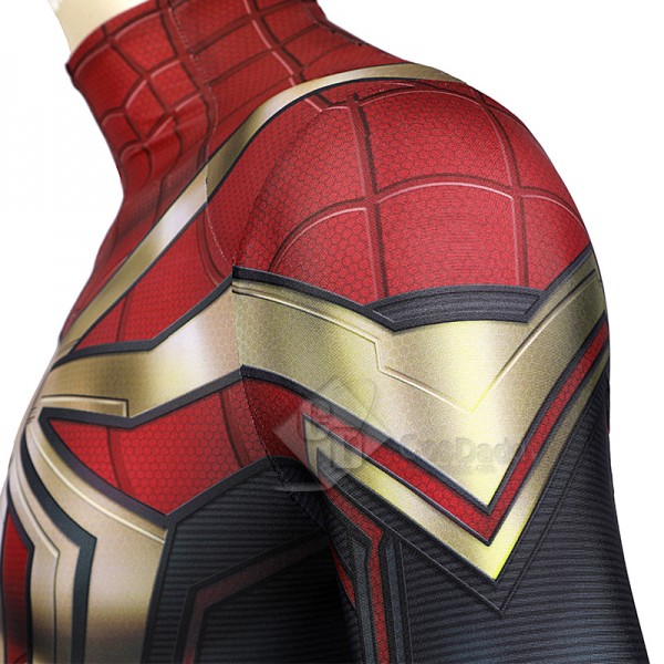 Spider-Man 3 No Way Home Peter Parker Cosplay Costume Gold Jumpsuit For Adults Kids