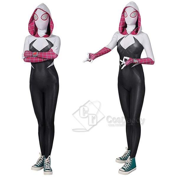 Spider-Man: Across The Spider-Verse Gwen Stacy Cosplay Costume Gwen Jumpsuit With Shoes