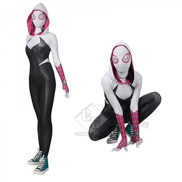 Spider-Man: Across The Spider-Verse Gwen Stacy Cosplay Costume Gwen Jumpsuit With Shoes