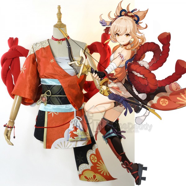 Genshin Impact Yoimiya Cosplay Costume Xiaogong Su...