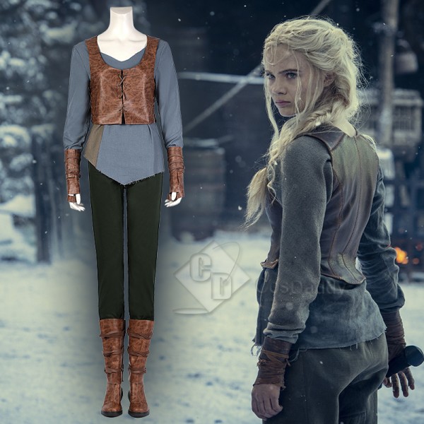 The Witcher Season 2 Hunt Ciri Cosplay Costume Lady Of Space And Time Battle Suit With Shoes