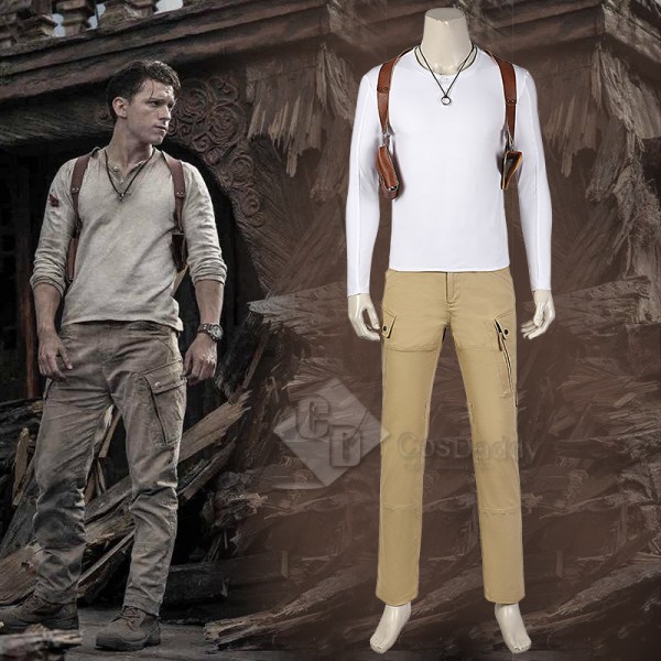 Uncharted Nathan Drake Cosplay Costume Shoulder Holster Suit Halloween Outfit