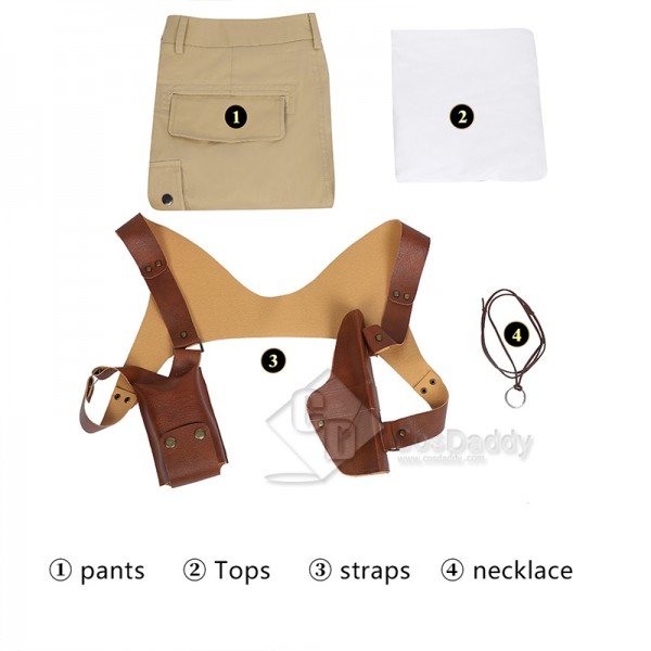 Uncharted Nathan Drake Cosplay Costume Shoulder Holster Suit Halloween Outfit