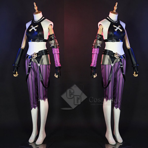 League of Legends Arcane Jinx Halloween Outfit LOL Fortnite Arcane Cosplay Costumes