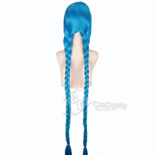 LOL Jinx Wig League of Legends Arcane Linx Long Blue Wig CosDaddy