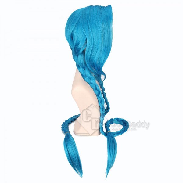 LOL Jinx Wig League of Legends Arcane Linx Long Blue Wig CosDaddy