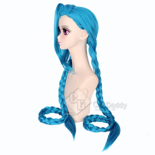 LOL Jinx Wig League of Legends Arcane Linx Long Blue Wig CosDaddy