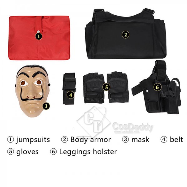 La casa de Papel Season 5 Money Heist Costumes Ideas Cosplay Uniform Red Jumpsuit CosDaddy