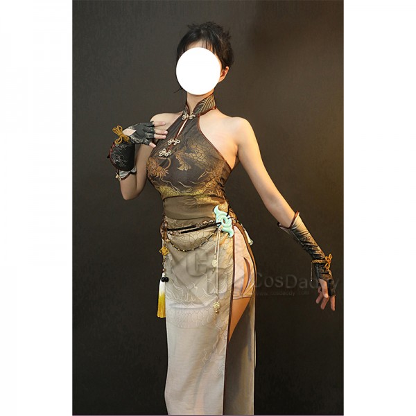 Naraka Bladepoint*Bruce Lee Viper Ning Dragon Will ShowCase Cosplay Costume Sexy Cheongsam