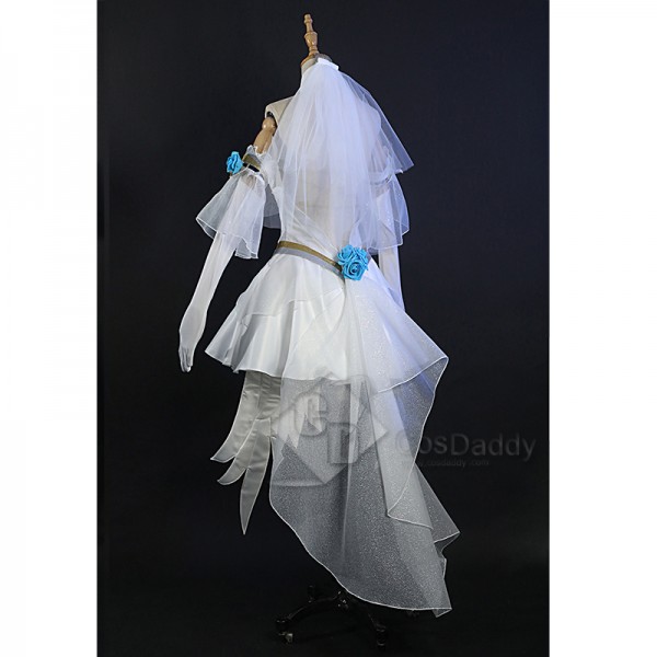Game League of Legends LoL Crystal Rose Lux Cosplay Costume Wedding Dress With Veil