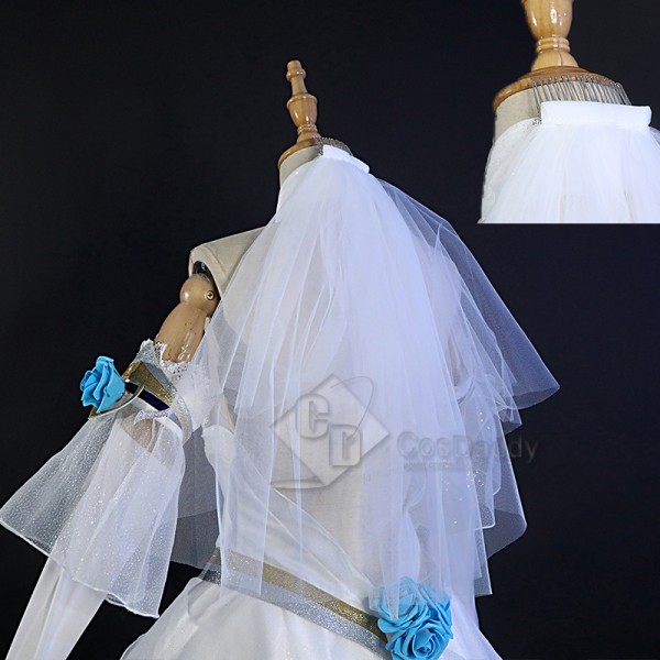 Game League of Legends LoL Crystal Rose Lux Cosplay Costume Wedding Dress With Veil