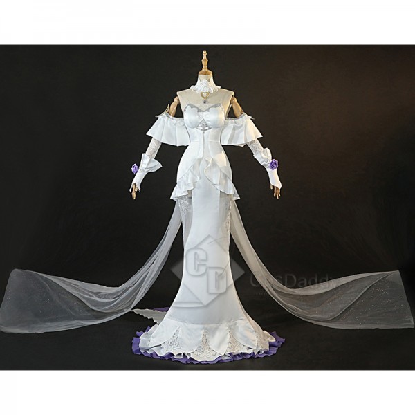 Game League of Legends LoL Crystal Rose Sona Skin Cosplay Costume White Dress