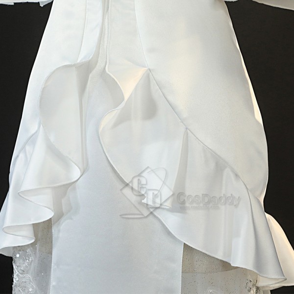 Game League of Legends LoL Crystal Rose Sona Skin Cosplay Costume White Dress