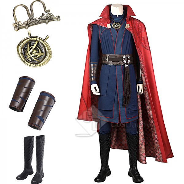 2022 Doctor Strange in the Multiverse of Madness Dr Strange Stephen Cosplay Costume Full Set Cloak Necklace