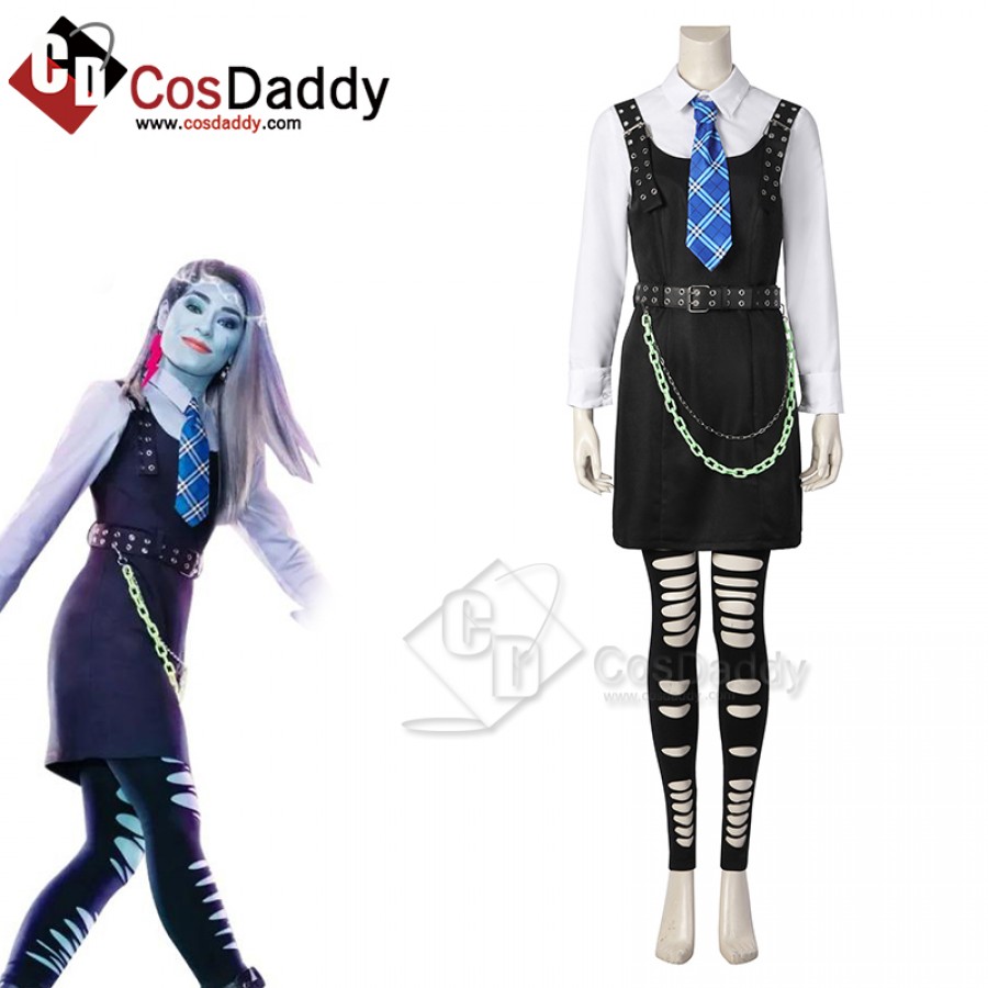 Live Action Drama Monster High Cosplay Frankie Stein Costume Halloween Carnival Suit