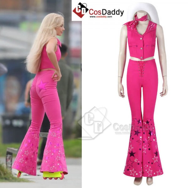 Barbie Cowgirl Outfit 2023 Barbie Margot Robbie Pink Cosplay Costume CosDaddy