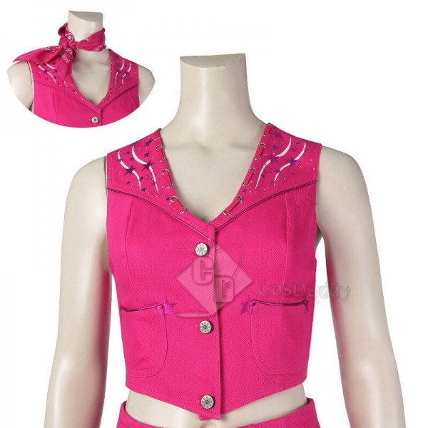 Barbie Cowgirl Outfit 2023 Barbie Margot Robbie Pink Cosplay Costume CosDaddy