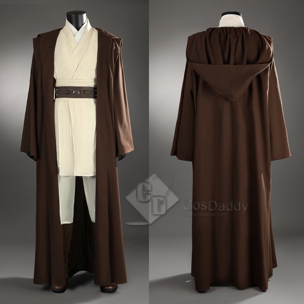 Star Wars II Attack of The Clones Obi-Wan Kenobi Cosplay Costume Halloween Outfit