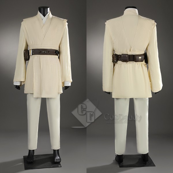 Star Wars II Attack of The Clones Obi-Wan Kenobi Cosplay Costume Halloween Outfit
