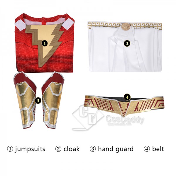 Shazam! Fury Of The Gods Billy Batson Captain Marvel Cosplay Costume Superhero Jumpsuit Superman Bodysuit