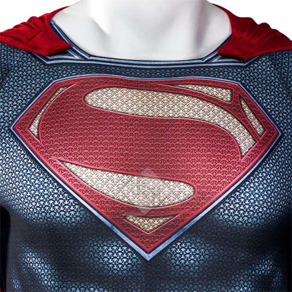 2022 New Superman Man of Steel Clark Kent Cosplay Costume Superhero Jumpsuit Cape