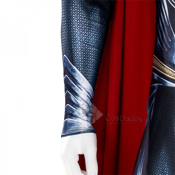 2022 New Superman Man of Steel Clark Kent Cosplay Costume Superhero Jumpsuit Cape