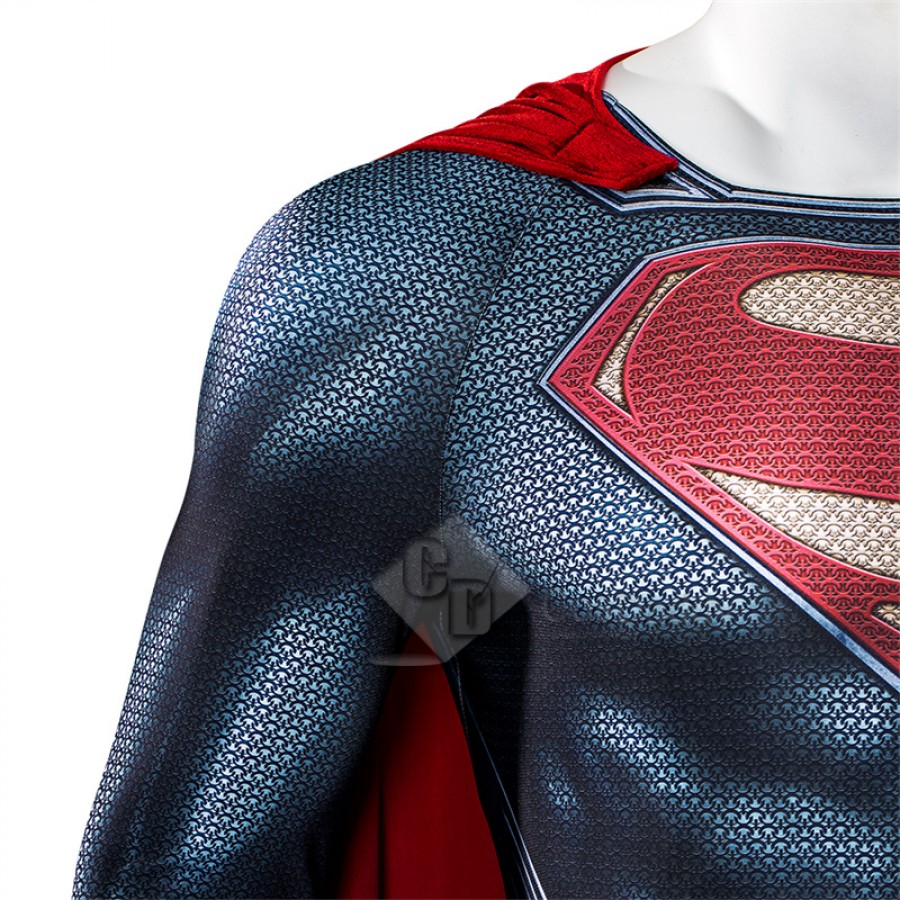 DFYM Superman Man of Steel 2 Cosplay Costume Clark Kent Jumpsuit Cloak  Halloween