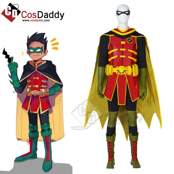 Batman and Superman: Battle of the Super Sons Robin Damian Wayne Cosplay Costume Halloween Suit