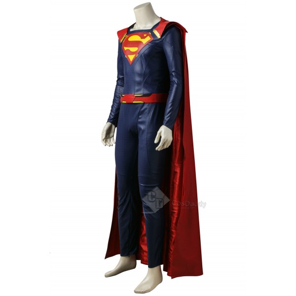 Cosdaddy Supergirl Kal-El Superman Clark Kent Cosplay Costume Battle Suit Uniform for Men