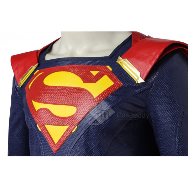 Cosdaddy Supergirl Kal-El Superman Clark Kent Cosplay Costume Battle Suit Uniform for Men