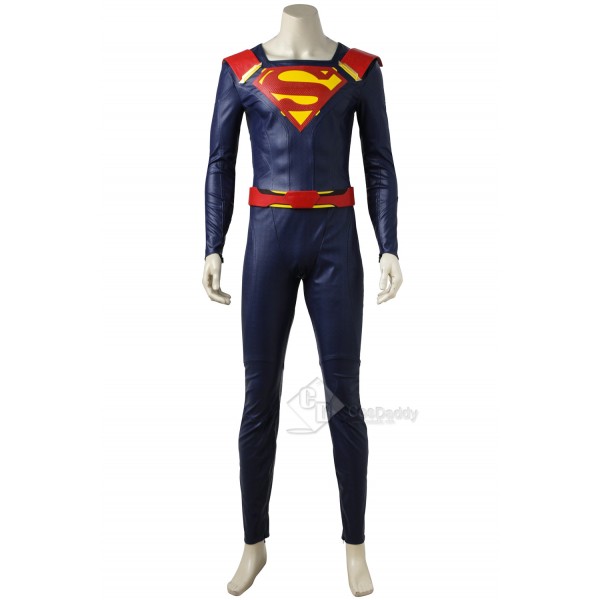 Cosdaddy Supergirl Kal-El Superman Clark Kent Cosplay Costume Battle Suit Uniform for Men