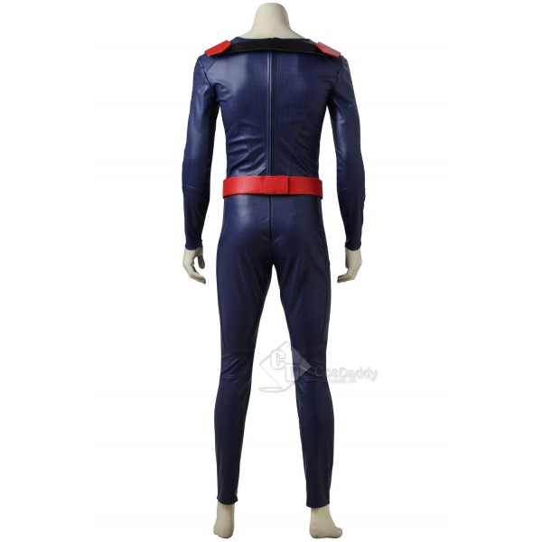 Cosdaddy Supergirl Kal-El Superman Clark Kent Cosplay Costume Battle Suit Uniform for Men