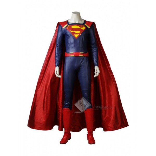 Cosdaddy Supergirl Kal-El Superman Clark Kent Cosplay Costume Battle Suit Uniform for Men