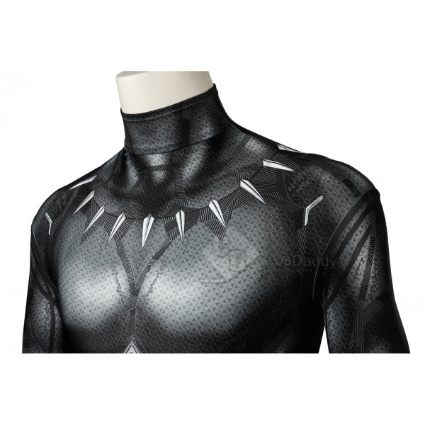 Cosdaddy Black Panther T'Challa Cosplay Costume Black Battle Jumpsuit Uniform for Men