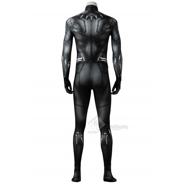 Cosdaddy Black Panther T'Challa Cosplay Costume Black Battle Jumpsuit Uniform for Men