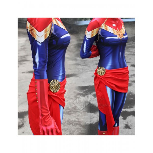 Captain Marvel Ms. Marvel Carol Danvers Cospaly Zentai Bodysuit