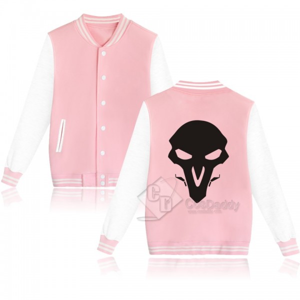 Cosdaddy Overwatch Reaper Gabriel Reyes Pink Black Baseball Jacket Cosplay Costume