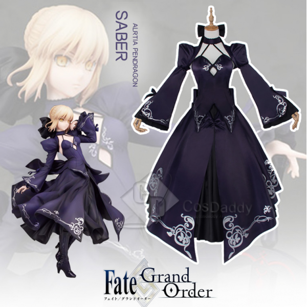 Cosdaddy Fate Zero Black Saber Dress Suit Cosplay Costume