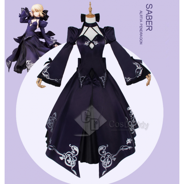 Cosdaddy Fate Zero Black Saber Dress Suit Cosplay Costume