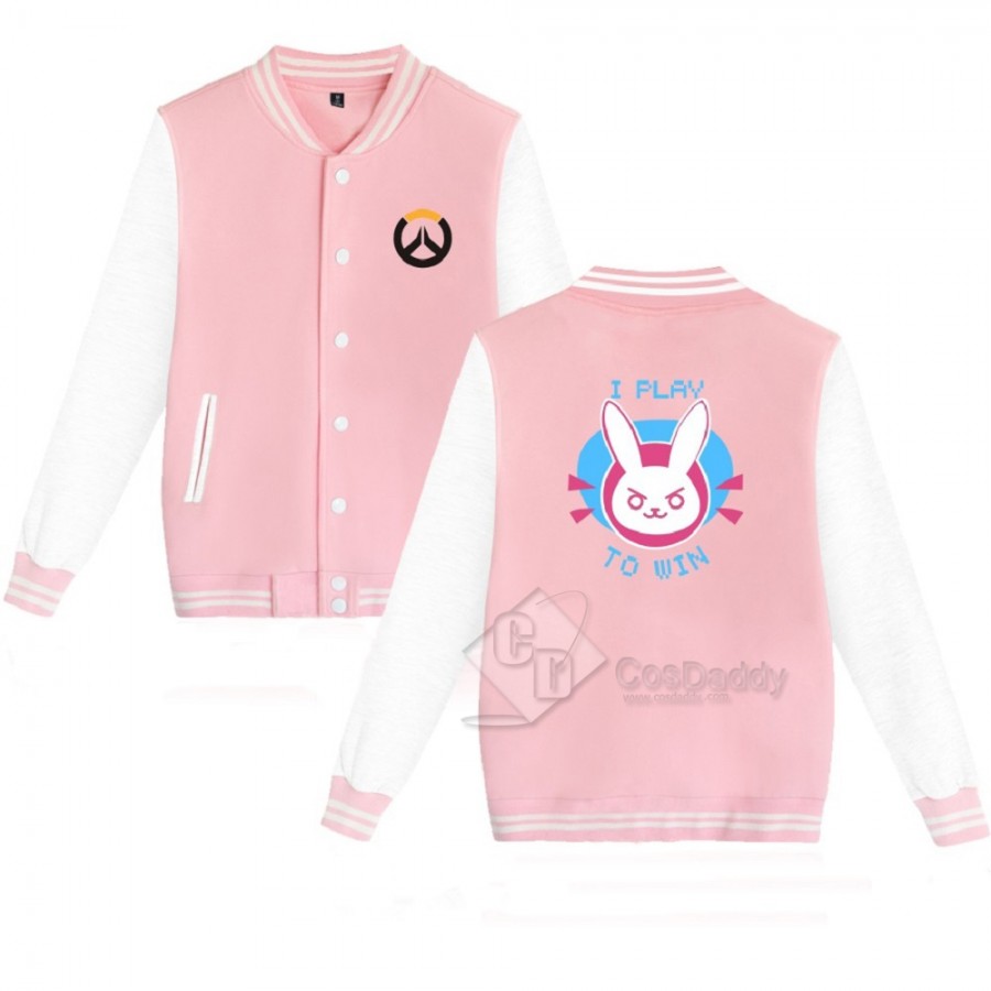 Cosdaddy Overwatch DVA pink black baseball jacket cosplay costume